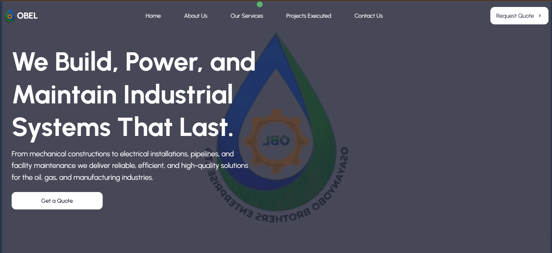 Modern web design interface