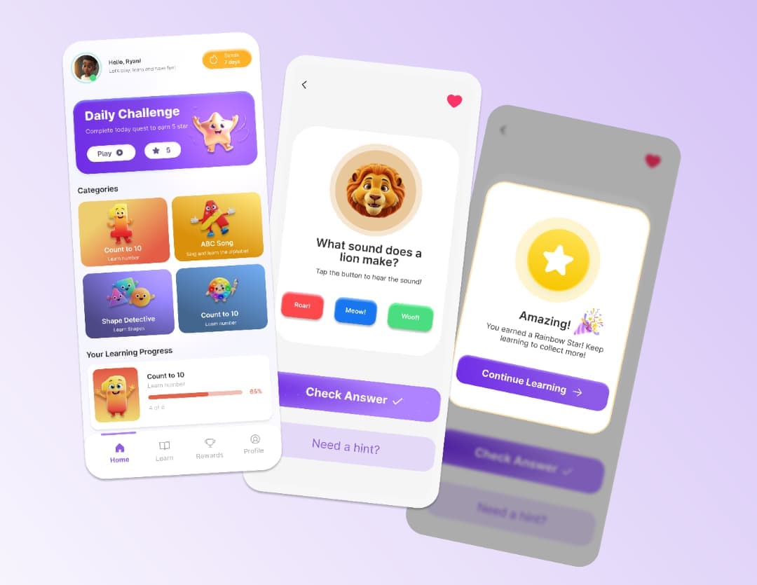 Mobile app design showcase